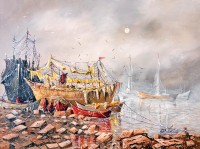 Malik Tariq, 18 x 24 Inch, Acrylic On Canvas, Cityscape Painting, AC-MKT-006